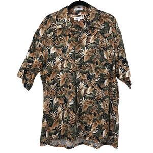 Vintage Pierre Cardin Exotic Plant Shirt, Men’s Casual Button Up, Island SZ XL